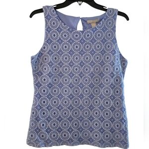 Banana Republic baby Blue Patterned Sleeveless Top, size M.